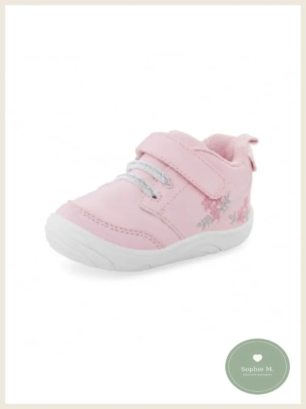 Baby Sneakers with Hook and Loop Closure, Machine Washable, Memory Foam